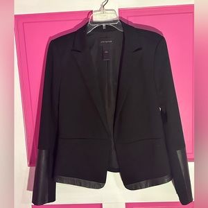 Anne Taylor blazer with faux leather accents